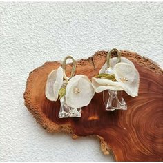 Серьги, искусственный камень, стекло, бежевый Alvi Lovely