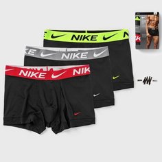 Трусы NIKE, комплект из 3 шт., размер S, желтый, красный, зеленый, серый, черный, белый
