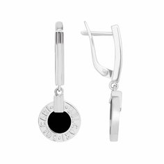 Серьги Яхонт, серебро, 925 проба, оникс, , черный