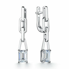 Серьги Яхонт, серебро, 925 проба, кристаллы Swarovski, , бесцветный