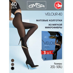 Колготки Omsa Velour 40, 40 den, 3 шт., размер 4, nero