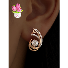 Серьги Ювелир Карат, серебро, 925 проба, золочение, фианит, , золотистый