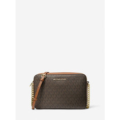Сумка кросс-боди MICHAEL KORS, фактура перфорированная, рельефная, зернистая, матовая, коричневый