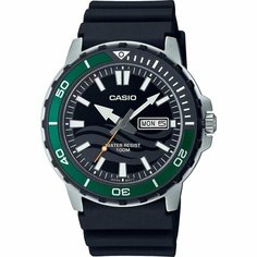 Наручные часы CASIO, белый, черный, серебряный, зеленый