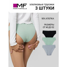 Трусы MARK FORMELLE Нижнее белье, комплект из 3 шт., размер XXL, черный, бирюзовый, голубой