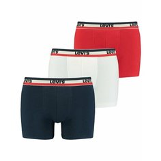Трусы Levis Basic Sportswear Logo Boxer Briefs 3P, комплект из 3 шт., размер L, белый/синий/красный Levis®