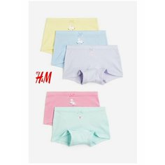 Трусы H&M Unicorns, размер 8-10 лет, розовый, желтый, голубой, фиолетовый