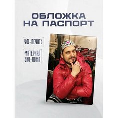 Обложка для паспорта STICKERBOSS, фиолетовый, красный, черный