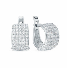 Серьги Яхонт, серебро, 925 проба, фианит, , бесцветный