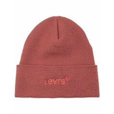 Шапка бини Levis Wordmark Beanie для взрослых и детей, размер OS, розовый Levis®