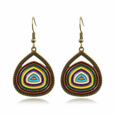 Серьги, бордовый, коричневый, желтый Нет бренда