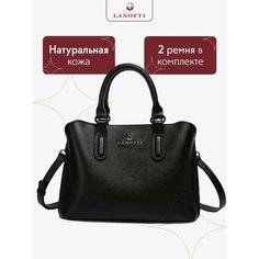 Сумка тоут LANOTTI, фактура зернистая, черный