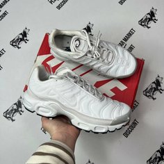 Кроссовки NIKE Air Max Plus, размер 39 eu / 8 US / 25 см, белый/светло-серый