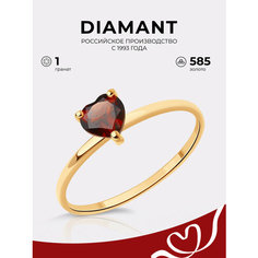 Кольцо Diamant, красное золото, 585 проба, гранат, размер 17.5, красный