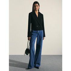 Джинсы широкие Zarina wide leg, размер 2XS (RU 40), синий