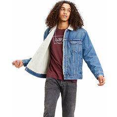 Джинсовая куртка Levis Type III Sherpa Trucker, размер XL, синий/белый Levis®
