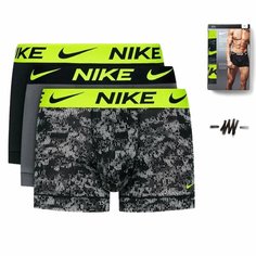 Трусы NIKE Essential, комплект из 3 шт., размер S, черный, серый, зеленый