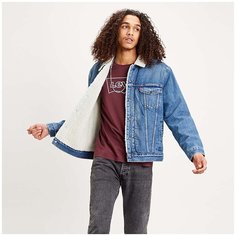 Джинсовая куртка Levis Type III Sherpa Trucker, размер M, синий/белый Levis®