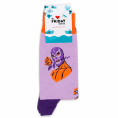 Носки St. Friday Носки с рисунками St.Friday Socks Пылкий захват, размер 38-41, оранжевый, синий, фиолетовый