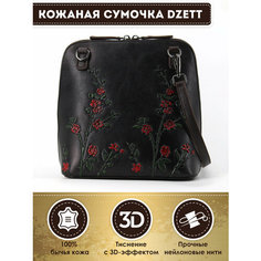 Сумка кросс-боди Dzett, фактура тиснение, коричневый