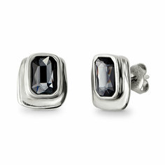 Серьги UNOde50, кристалл, серебряный