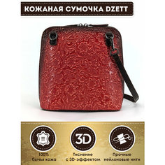 Сумка кросс-боди Dzett, фактура тиснение, красный