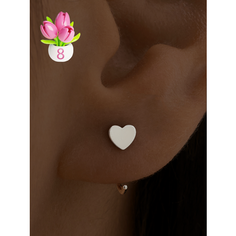 Серьги Ювелир Карат, серебро, 925 проба, родирование, размер 5 мм, длина 1.2 см, , серебристый