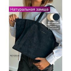 Сумка шоппер Reversal, фактура бархатистая, синий