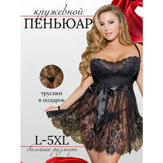 Пеньюар , размер XL, черный, Черный Buduar