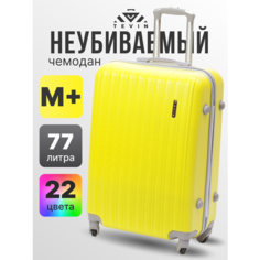 Чемодан TEVIN, 77 л, размер M+, Желтый/Yellow