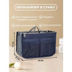 Органайзер для сумки YUMA, 19х17х10 см, , синий