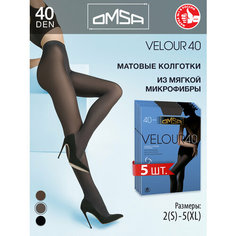 Колготки Omsa Velour 40, 40 den, 5 шт., размер 2, antracite