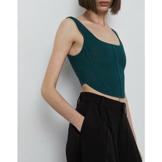 Кроп-топ Gloria Jeans GJ BLACK, размер XXS (36-38), темно-зеленый