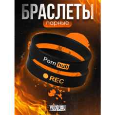 Браслет YUDZURU, 2 шт., размер 20 см, размер one size, черный/оранжевый