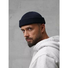 Шапка бини ALEKON для мужчин, размер 54-60, темно-синий Алекон