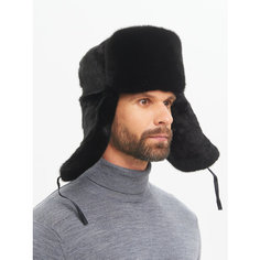 Шапка ушанка LUXURY FUR HATS меховая норковая классическая для мужчин, размер 57-58, черный