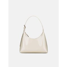 Сумка хобо LUCCA, фактура лаковая, гладкая, milky