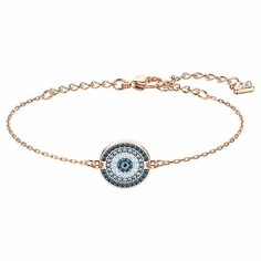 Браслет-цепочка SWAROVSKI, кристаллы Swarovski, размер 15 см, голубой, золотистый, черный