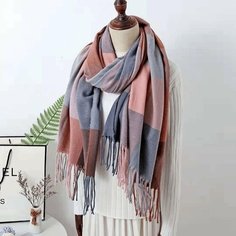 Палантин Cashmere для женщин,180х70 см, серый, фиолетовый, коричневый