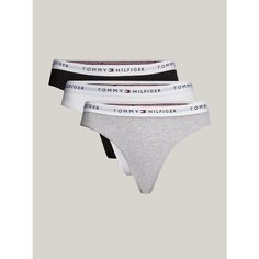 Трусы TOMMY HILFIGER, комплект из 3 шт., размер L, белый/черный/серый