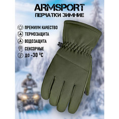 Перчатки ARMSPORT Зима-демисезон для мужчин, размер L, хаки, зеленый