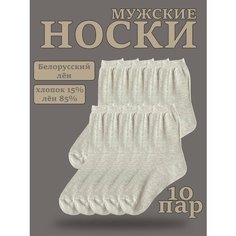 Носки Белорусский лён На каждый день, комплект, 10 пар, размер 43-44, бежевый
