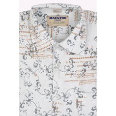 Рубашка Maestro Wallpapper 3-k, размер 50-52RU/L/43 ворот, белый
