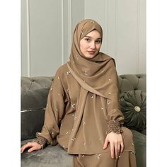 Платье ABRA Молитвенное платье, размер 42-52, light beige/striped