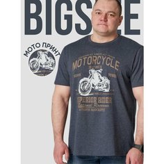 Футболка MR. BIGMAN BIG SIZE, размер 58, темно-синий меланж