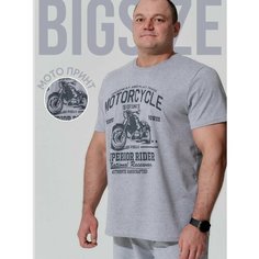 Футболка MR. BIGMAN BIG SIZE, размер 66, серый меланж