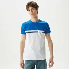 Футболка LACOSTE, размер T5, белый/голубой