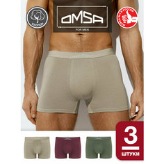 Трусы Omsa B_OmB 1234-1, комплект из 3 шт., размер 3XL, бордовый, зеленый, бежевый