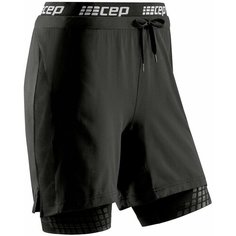 Шорты спортивные Cep Compression Shorts 2 in 1, размер M, черный