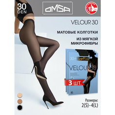Колготки Omsa Velour 30, 30 den, 3 шт., размер 3, nero
